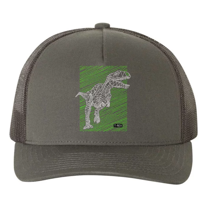 T Rex Illustration Yupoong Adult 5-Panel Trucker Hat