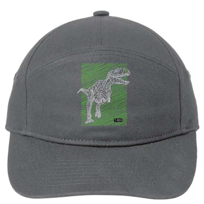 T Rex Illustration 7-Panel Snapback Hat