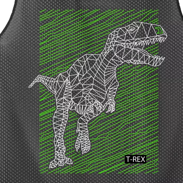 T Rex Illustration Mesh Reversible Basketball Jersey Tank