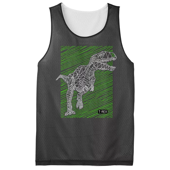 T Rex Illustration Mesh Reversible Basketball Jersey Tank