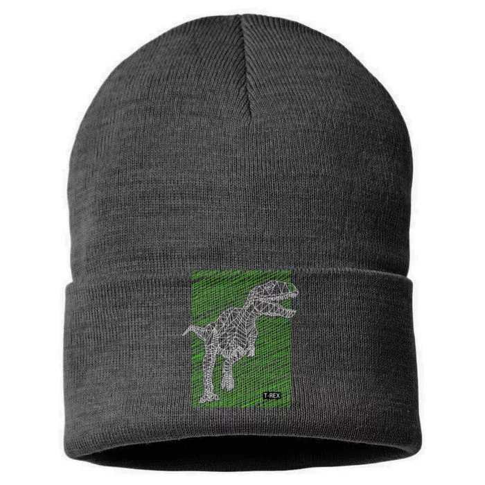 T Rex Illustration Sustainable Knit Beanie