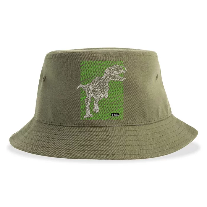 T Rex Illustration Sustainable Bucket Hat