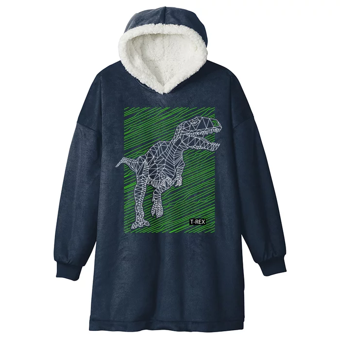 T Rex Illustration Hooded Wearable Blanket