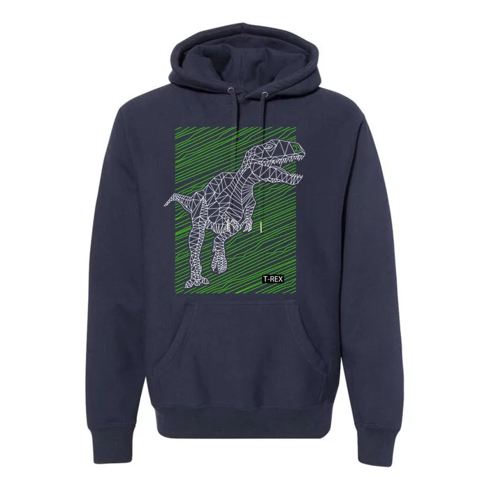 T Rex Illustration Premium Hoodie