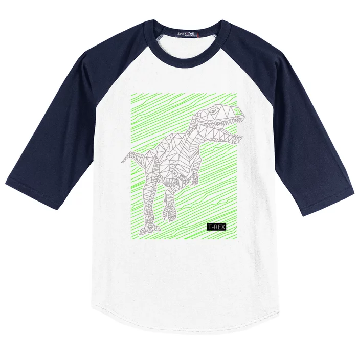 T Rex Illustration Baseball Sleeve Shirt