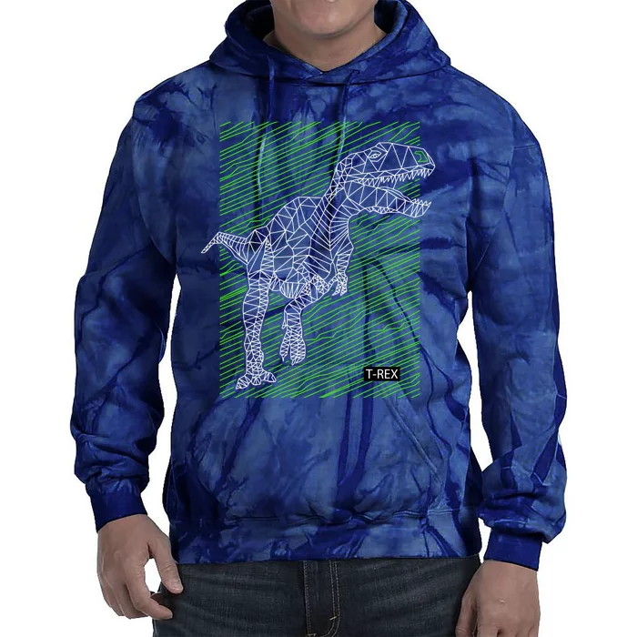 T Rex Illustration Tie Dye Hoodie