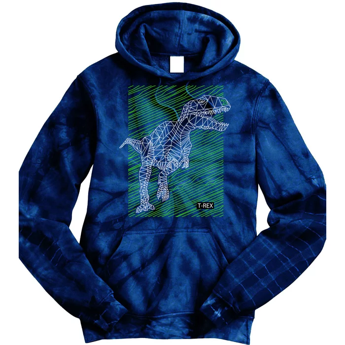 T Rex Illustration Tie Dye Hoodie