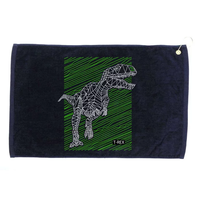 T Rex Illustration Grommeted Golf Towel