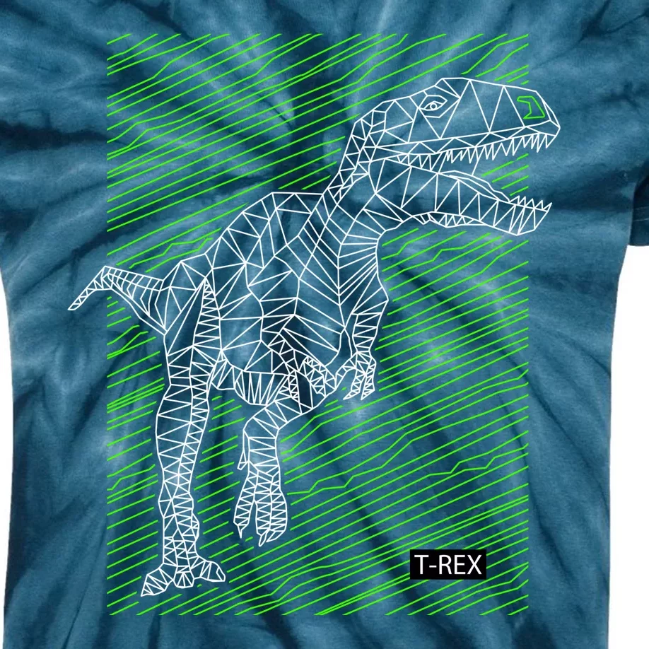 T Rex Illustration Kids Tie-Dye T-Shirt