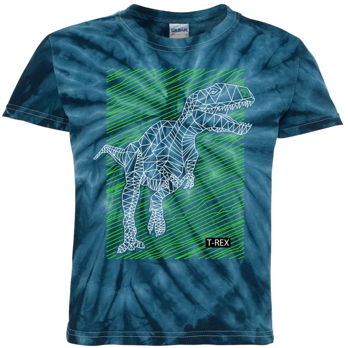 T Rex Illustration Kids Tie-Dye T-Shirt