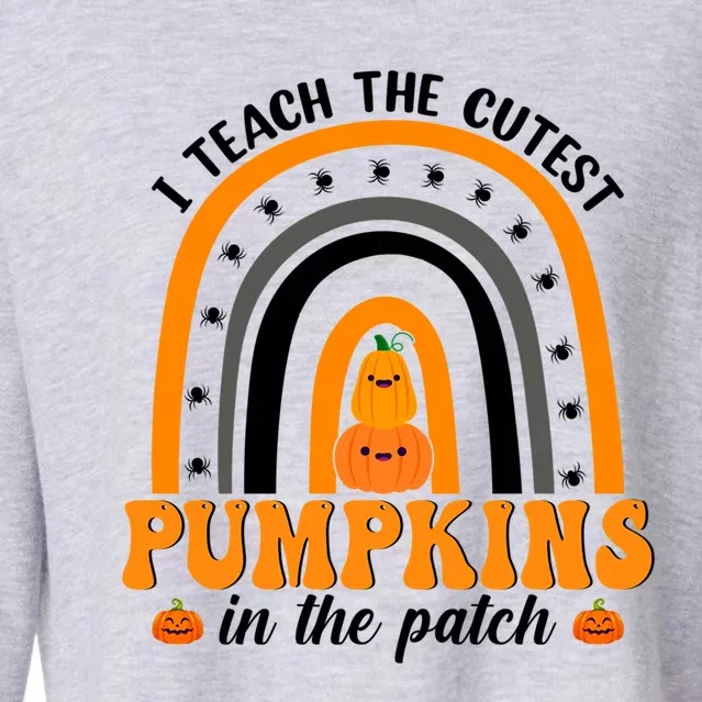 Teacher Rainbow I Teach The Cutest Pumpkins In The Patch Gift Cropped Pullover Crew