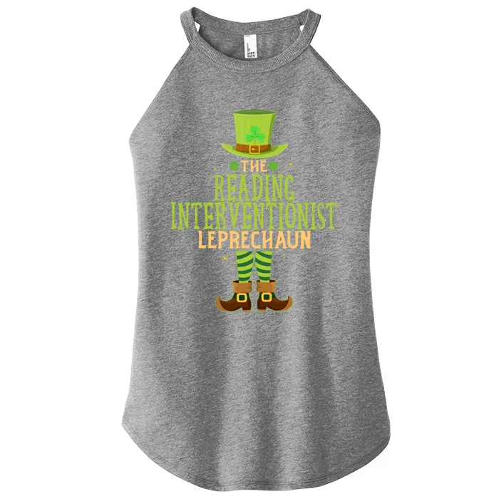 The Reading Interventionist Leprechaun Funny St Patricks Day Gift Women’s Perfect Tri Rocker Tank