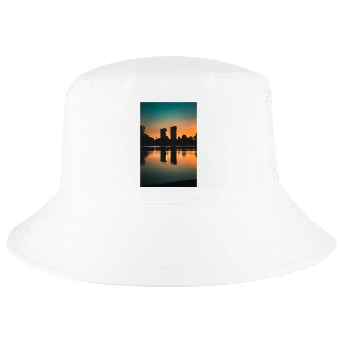 Towers Reflecting In The Pond Premium Cool Comfort Performance Bucket Hat