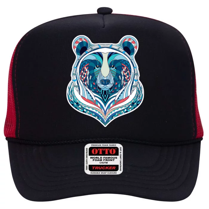 Tribal bear High Crown Mesh Trucker Hat