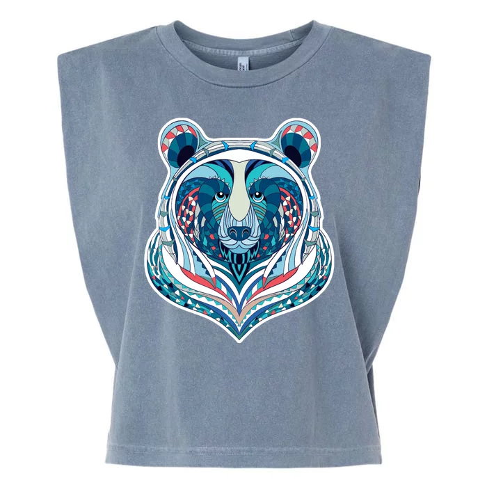 Tribal bear Garment-Dyed Women's Muscle Tee