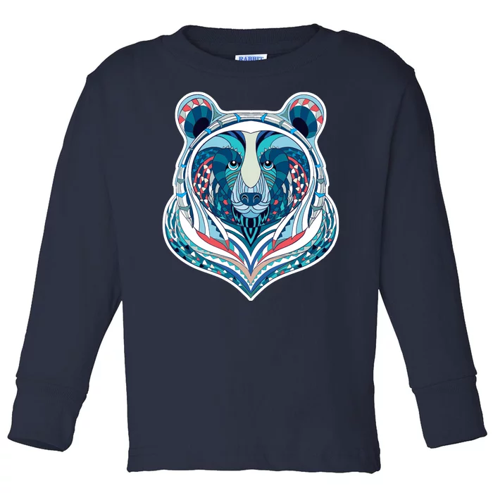 Tribal bear Toddler Long Sleeve Shirt