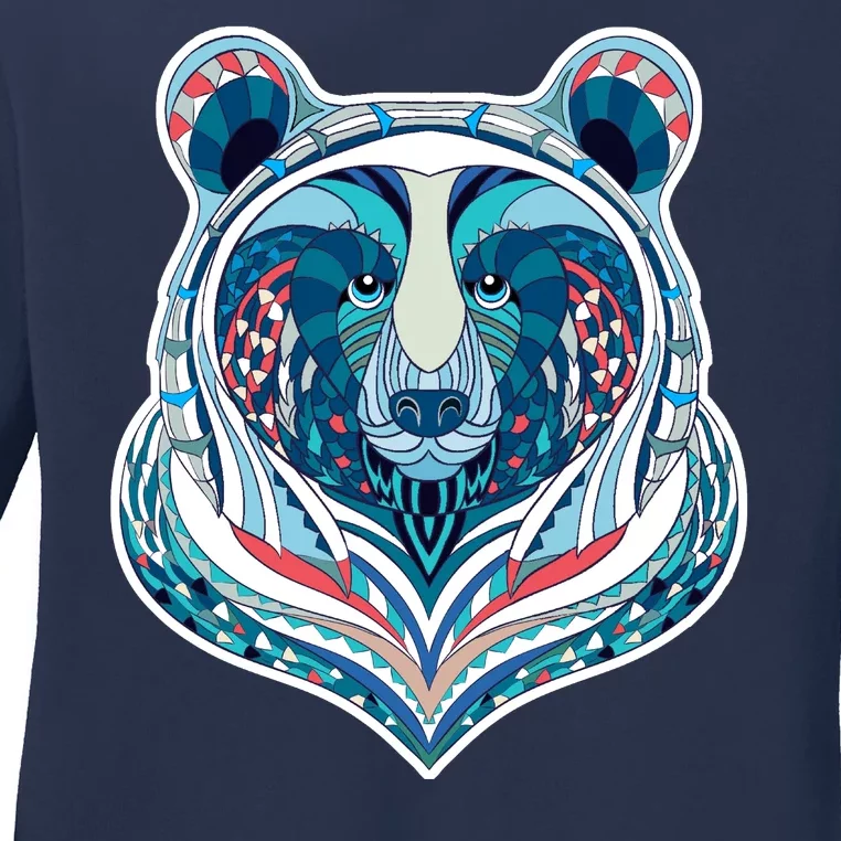 Tribal bear Ladies Long Sleeve Shirt