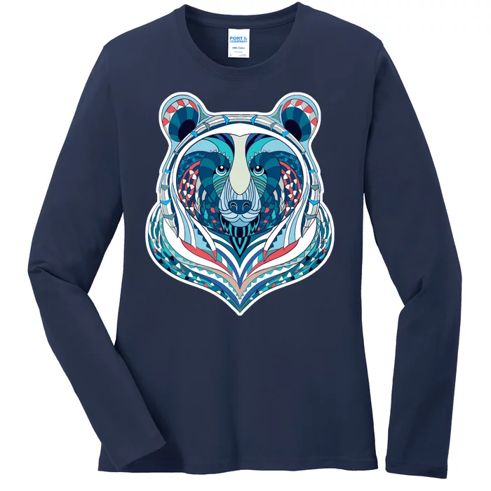 Tribal bear Ladies Long Sleeve Shirt