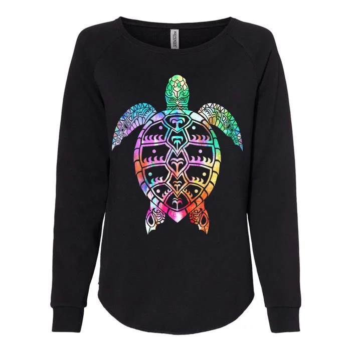 Tribal Colorful Turtle Womens California Wash Sweatshirt