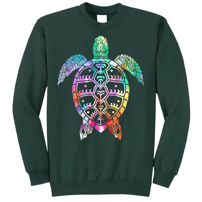 Tribal Colorful Turtle Tall Sweatshirt