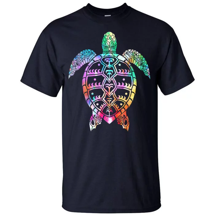 Tribal Colorful Turtle Tall T-Shirt