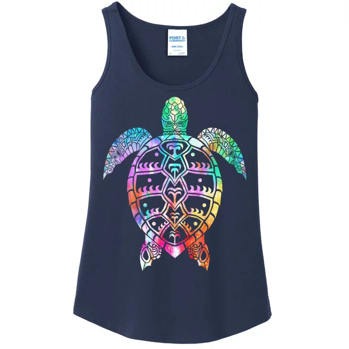 Tribal Colorful Turtle Ladies Essential Tank