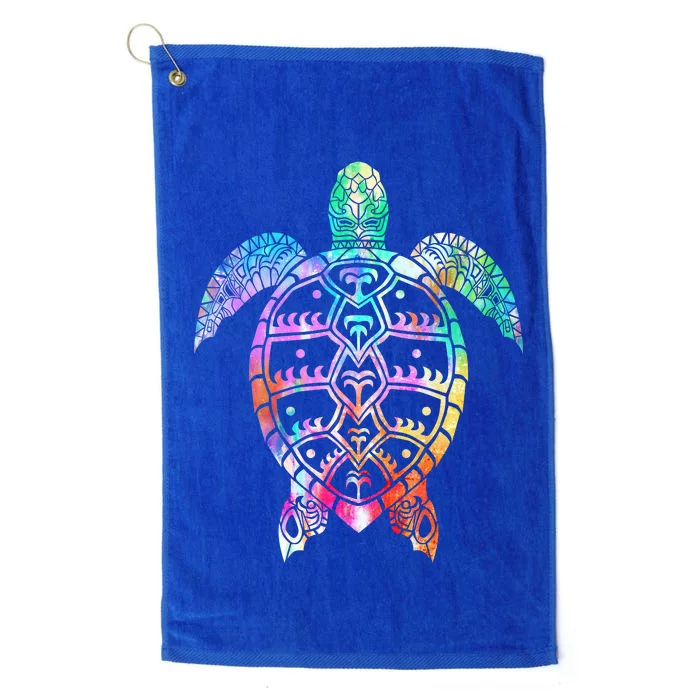 Tribal Colorful Turtle Platinum Collection Golf Towel