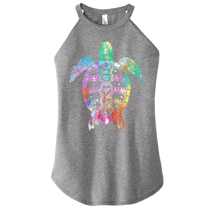 Tribal Colorful Turtle Women’s Perfect Tri Rocker Tank