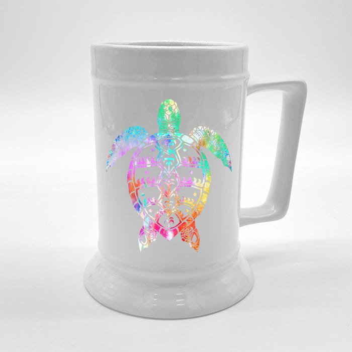 Tribal Colorful Turtle Front & Back Beer Stein