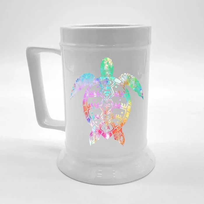 Tribal Colorful Turtle Front & Back Beer Stein