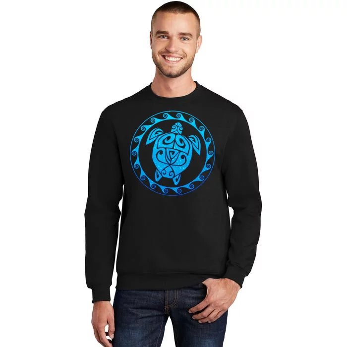 Tribal Sea Turtle Tall Sweatshirt