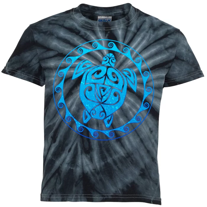 Tribal Sea Turtle Kids Tie-Dye T-Shirt