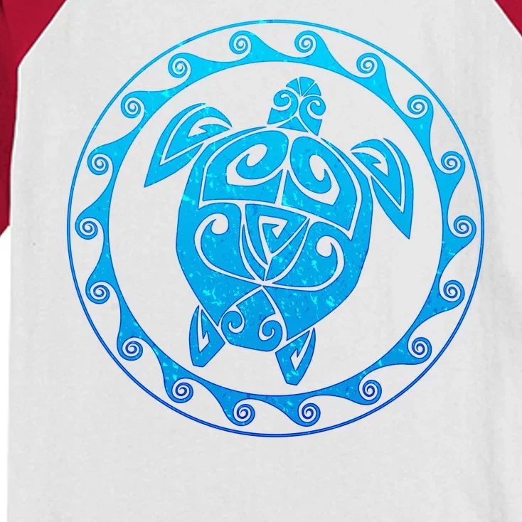 Tribal Sea Turtle Kids Colorblock Raglan Jersey