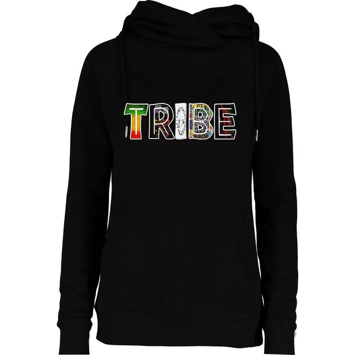 Tribe African Logo Womens Funnel Neck Pullover Hood