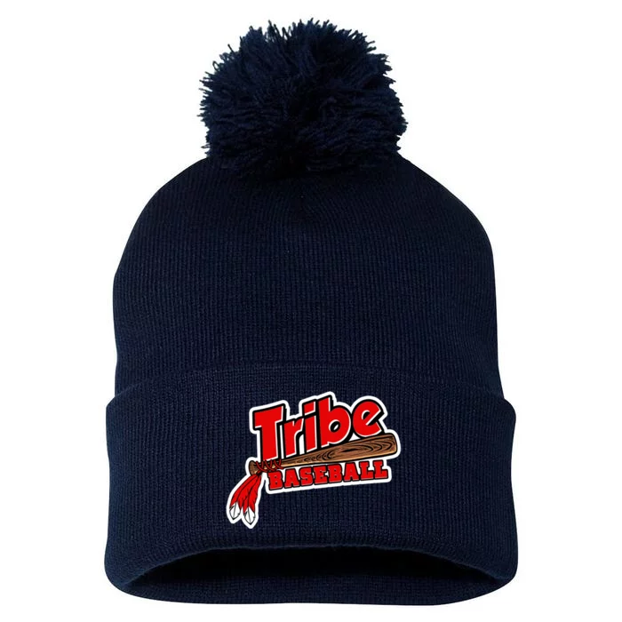 Tribe Baseball Sports Logo Pom Pom 12in Knit Beanie