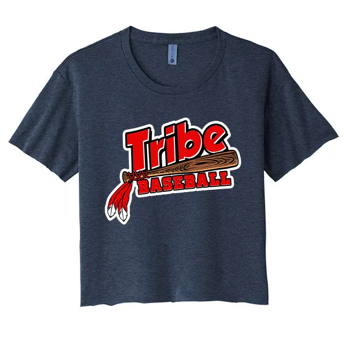 Tribe Baseball Sports Logo Women's Crop Top Tee