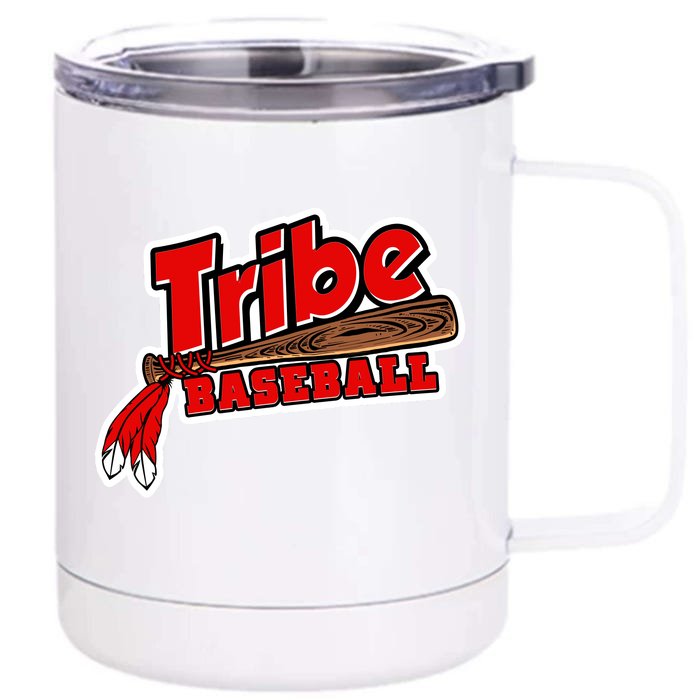 Tribe Baseball Sports Logo Front & Back 12oz Stainless Steel Tumbler Cup