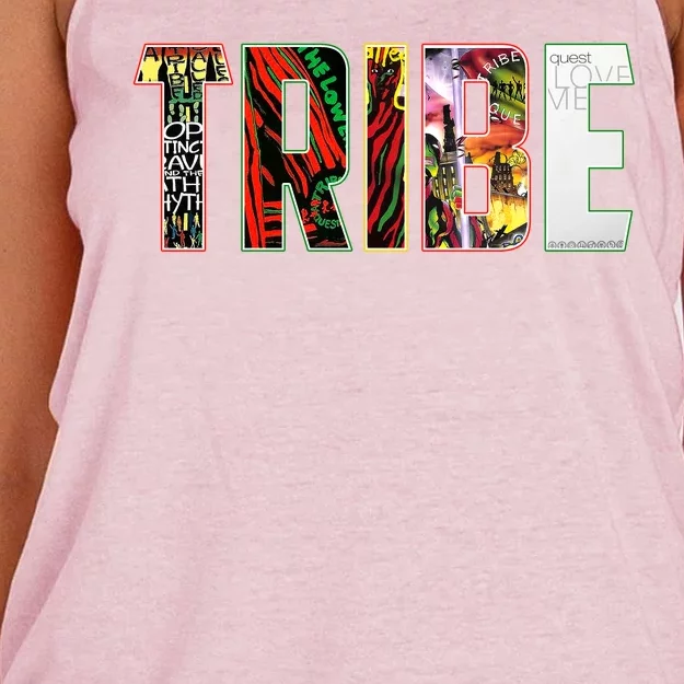 Tribe Music Album Covers Women's Knotted Racerback Tank