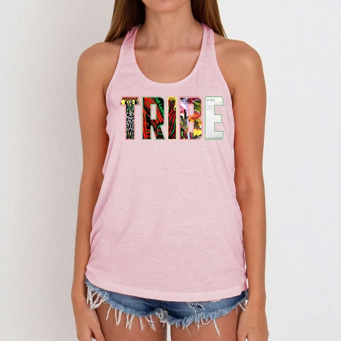 Tribe Music Album Covers Women's Knotted Racerback Tank