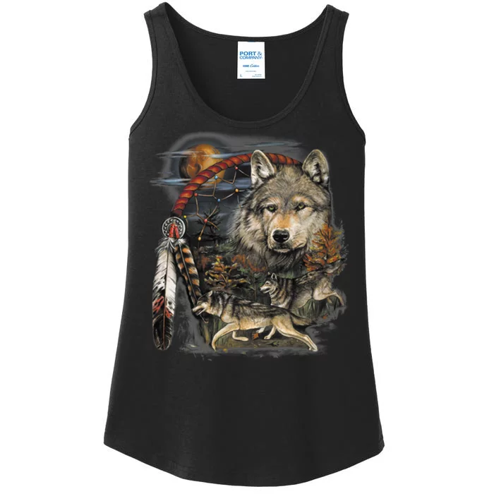 Tribesman Wolf Ladies Essential Tank