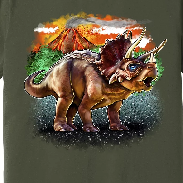 Triceratops Volcano Premium T-Shirt