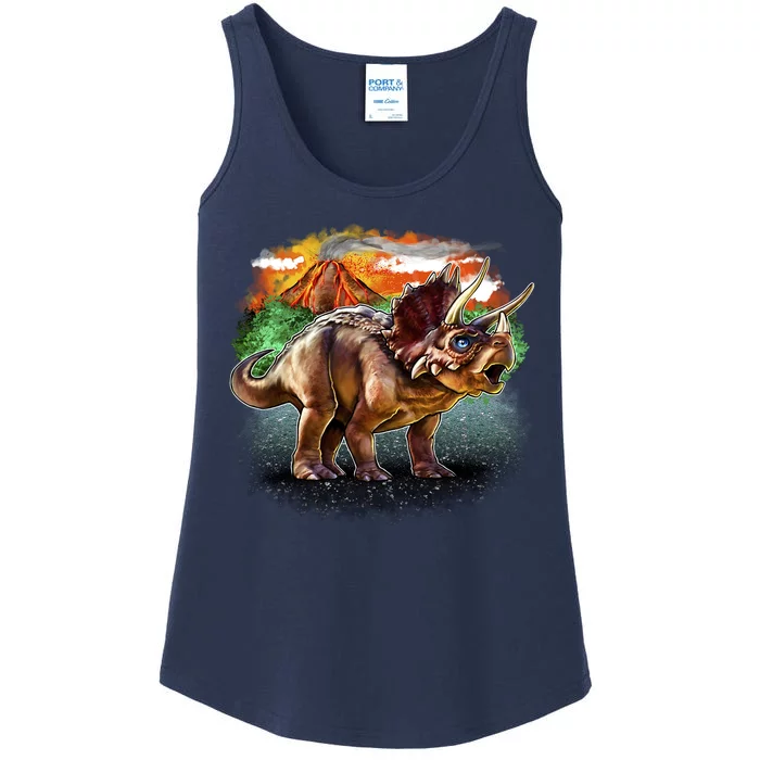 Triceratops Volcano Ladies Essential Tank