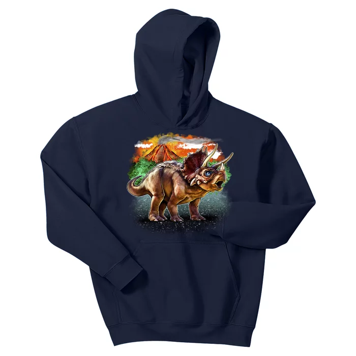 Triceratops Volcano Kids Hoodie