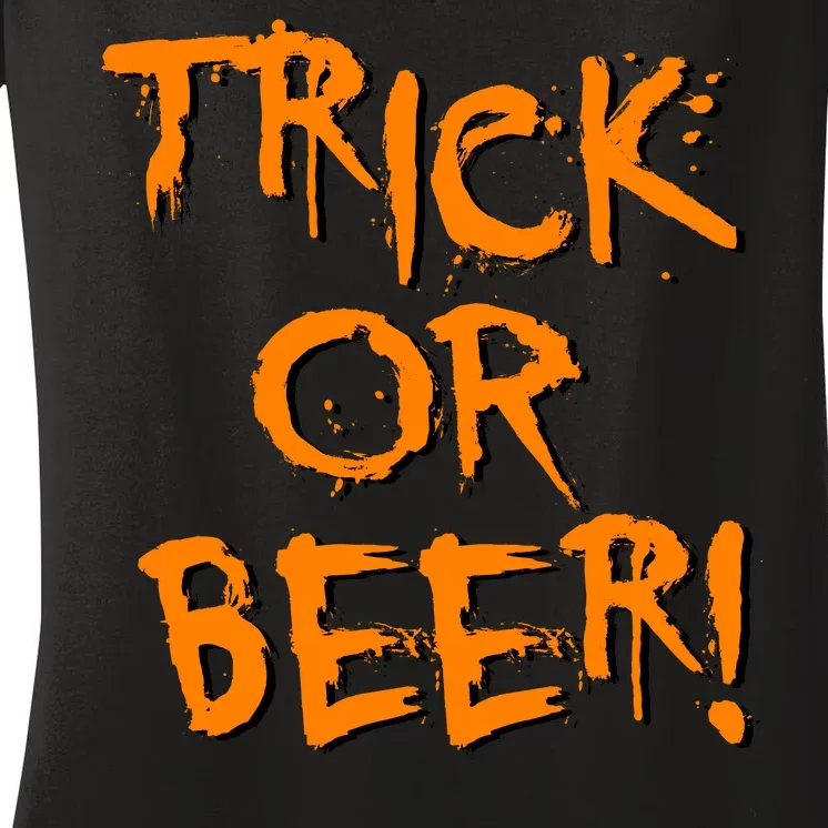 Trick Or Beer Women's V-Neck T-Shirt