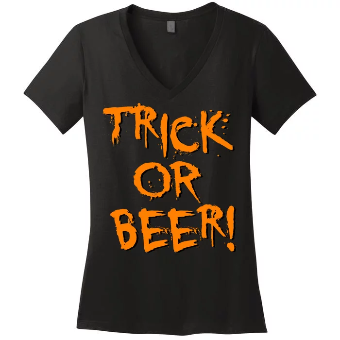 Trick Or Beer Women's V-Neck T-Shirt