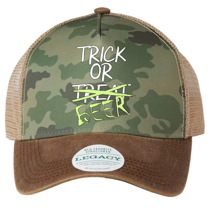 Trick or Beer Funny Halloween Party Legacy Tie Dye Trucker Hat