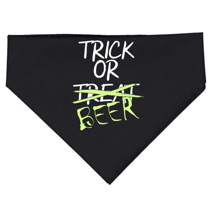 Trick or Beer Funny Halloween Party USA-Made Doggie Bandana