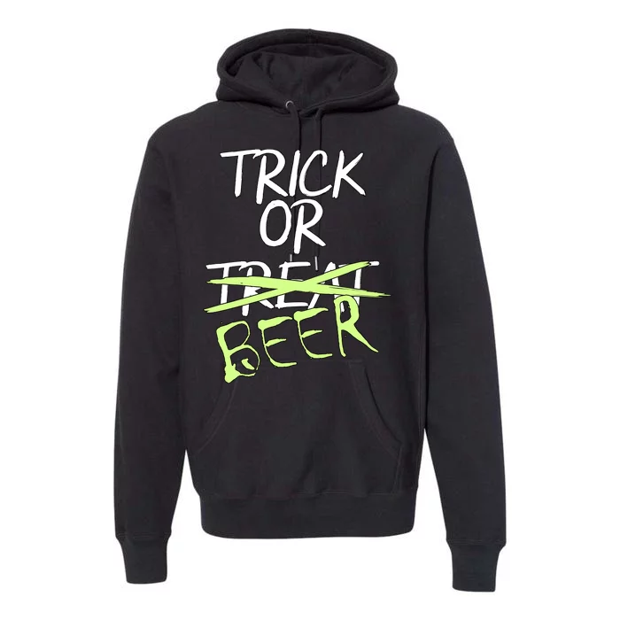 Trick or Beer Funny Halloween Party Premium Hoodie