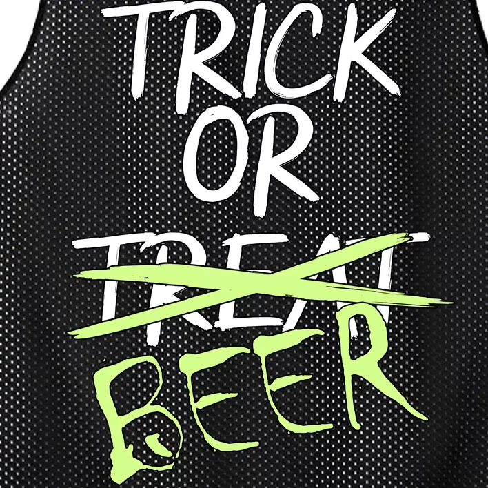 Trick or Beer Funny Halloween Party Mesh Reversible Basketball Jersey Tank