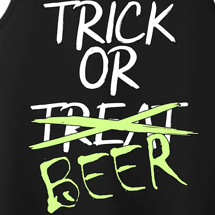 Trick or Beer Funny Halloween Party Performance Tank